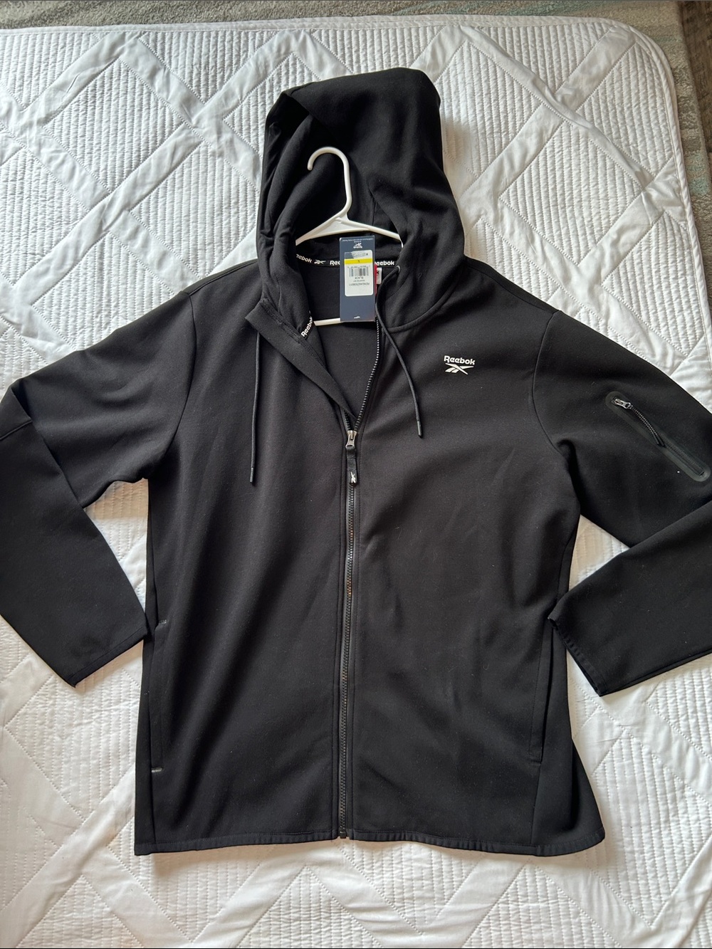 Reebok Black Men's Full-Zip Hooded Performance Jacket